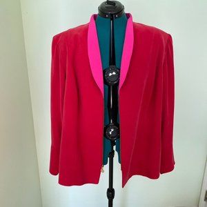 Dana Buchman 100% Silk Jacket Red & Pink